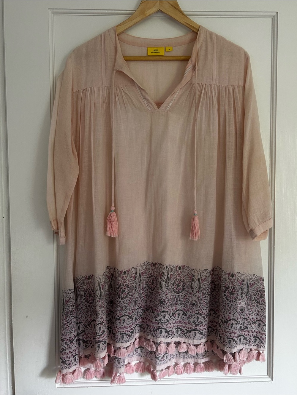Roller Rabbit Pale Pink Tassel Peasant Tunic/ Swim CoverUp Medium